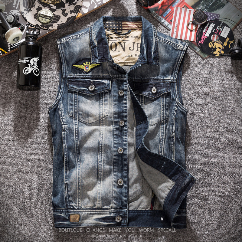 Fashion Jean Waistcoat Motorcy - Men'S Fashion Vest With Jeans ulasan dan harga