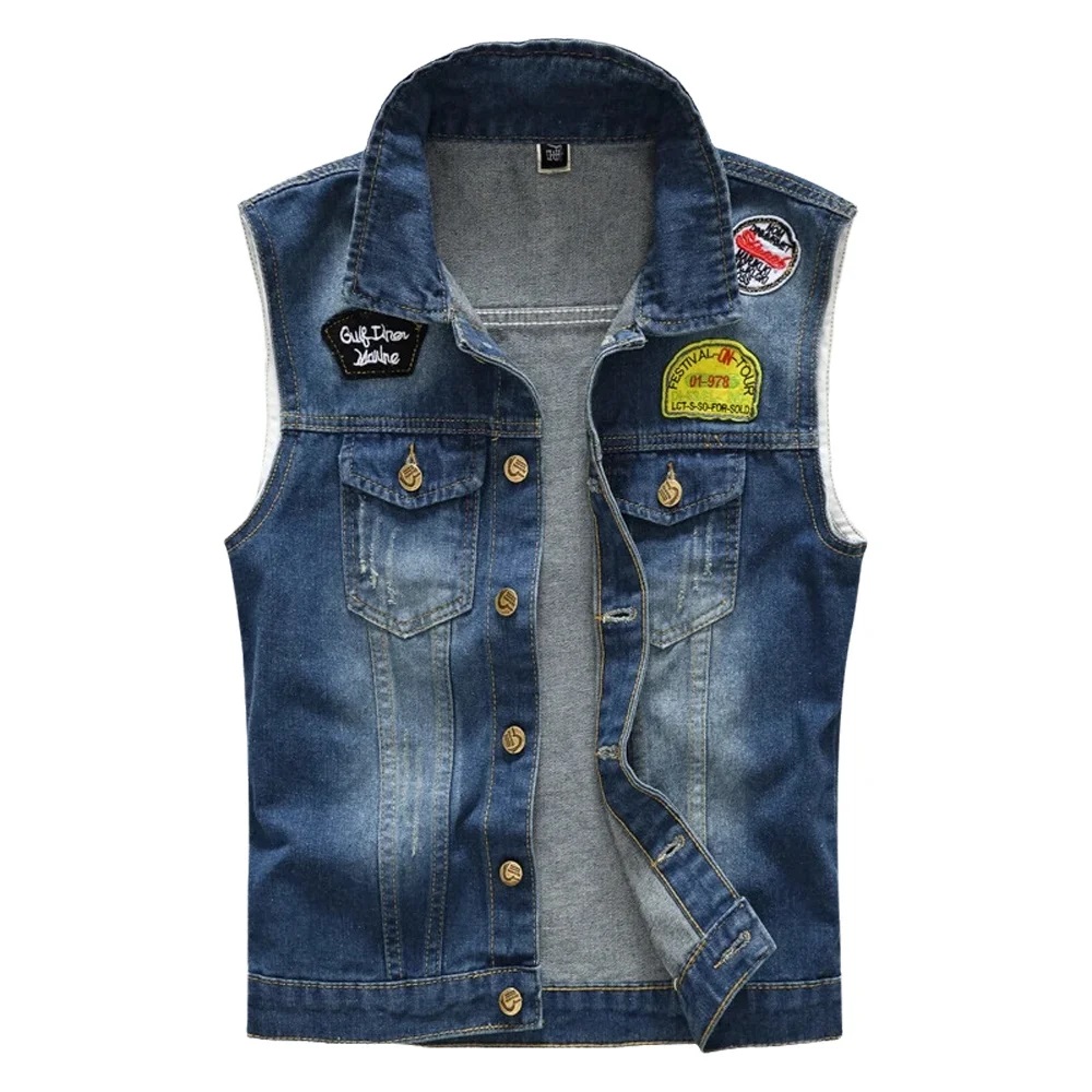 Spring Summber Men's Denim Ves - Men'S Fashion Vest With Jeans ulasan dan harga