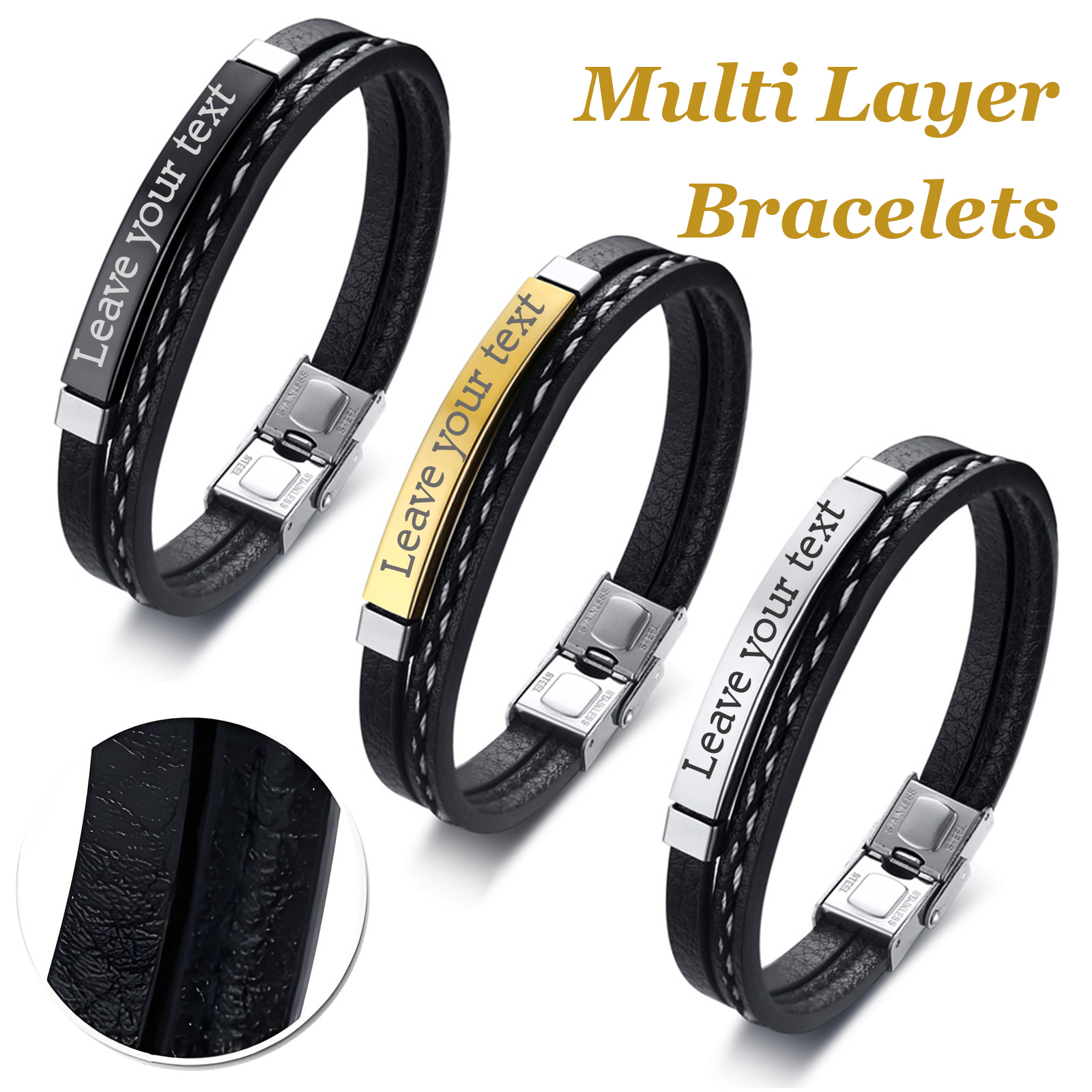 Dual-Layer Commission Braided  - Men'S Fashion Gold Chain ulasan dan harga