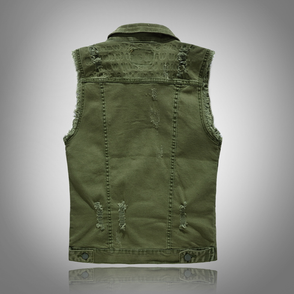 New Fashion Men Green Casual R - Men'S Fashion Vest With Jeans ulasan dan harga