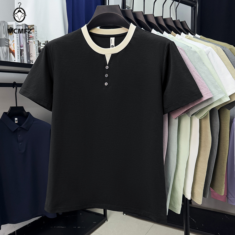 Men Casual Short Sleeve Henley - Men'S Fashion And Style ulasan dan harga