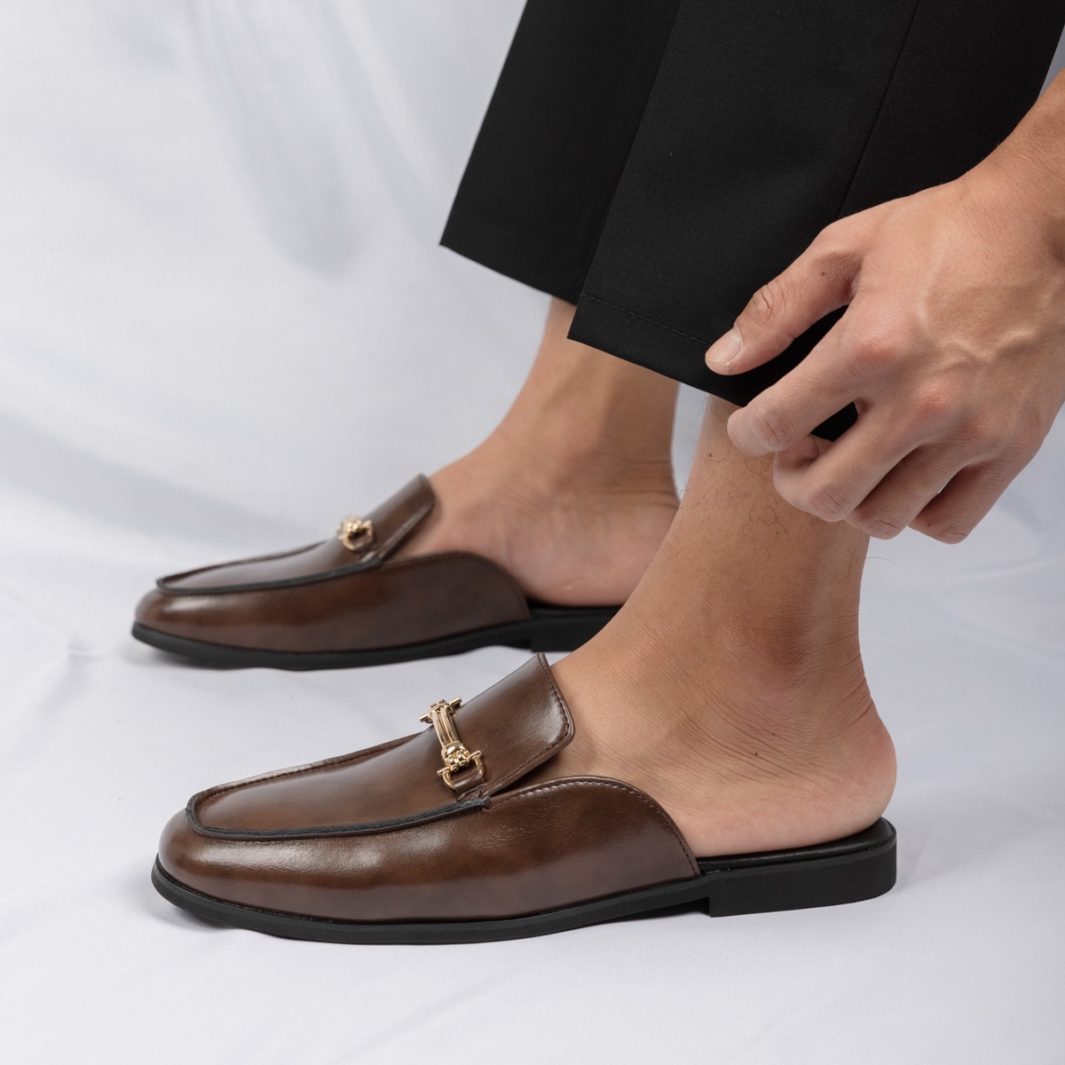 38-47mules shoes man horsebit  - Men'S Fashion Loafers Shoes ulasan dan harga