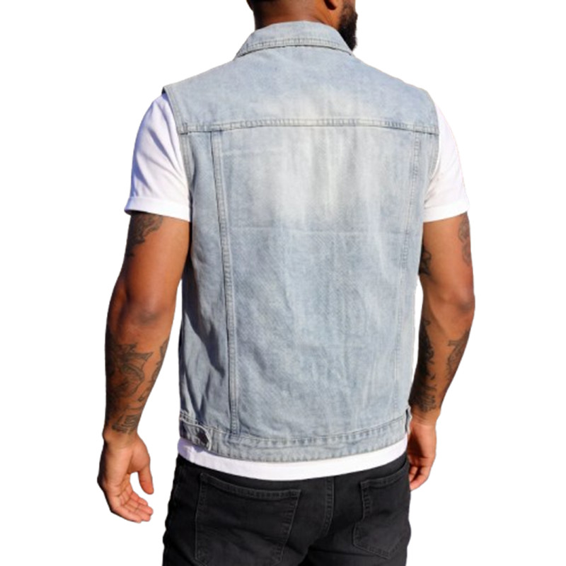 Spring Summer Men's Denim Vest - Men'S Fashion Vest With Jeans ulasan dan harga