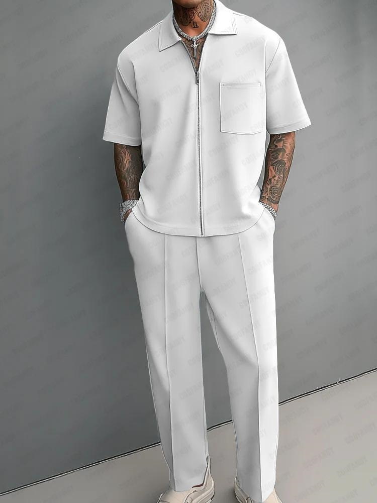 Men 2 Piece Outfits Half Zip P - Men'S Fashion Polo ulasan dan harga
