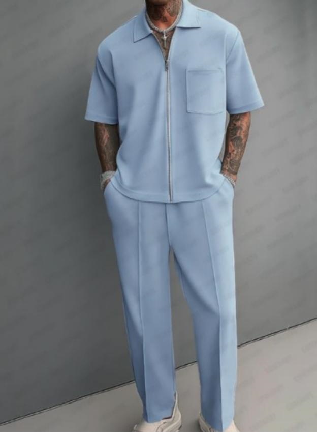 Men 2 Piece Outfits Half Zip P - Men'S Fashion Polo ulasan dan harga