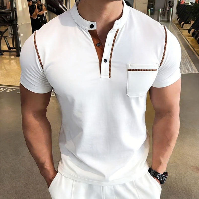 New Summer Men's Henry Collar  - Men'S Fashion And Style ulasan dan harga