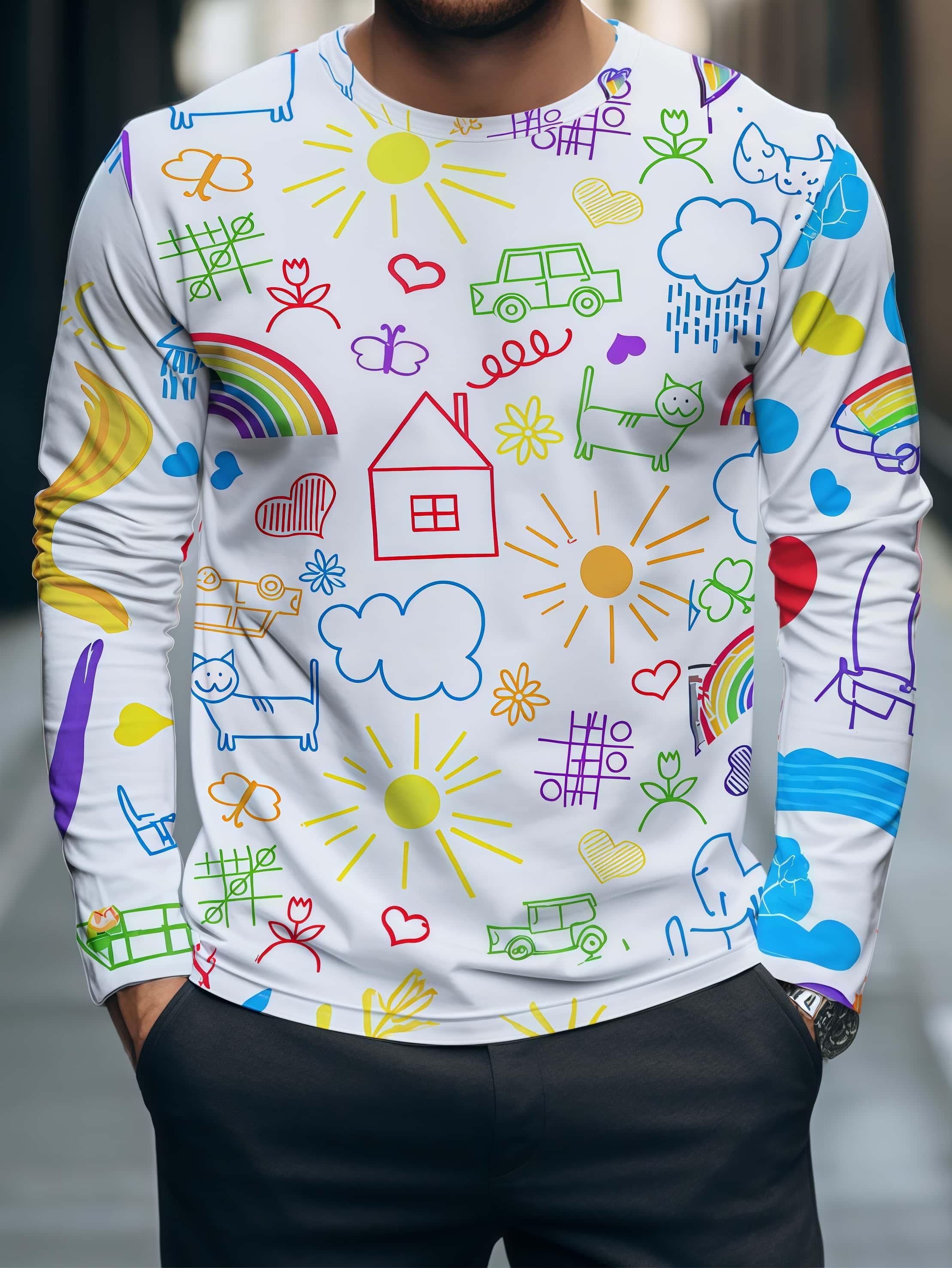 2026 New Dopamine Color Graffi - Men'S Fashion T Shirts ulasan dan harga